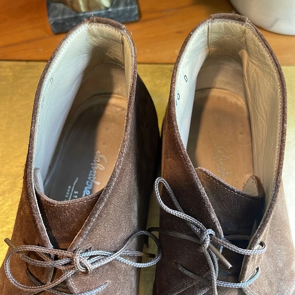 Salvatore Ferragamo Chukka Boot in Brown Suede